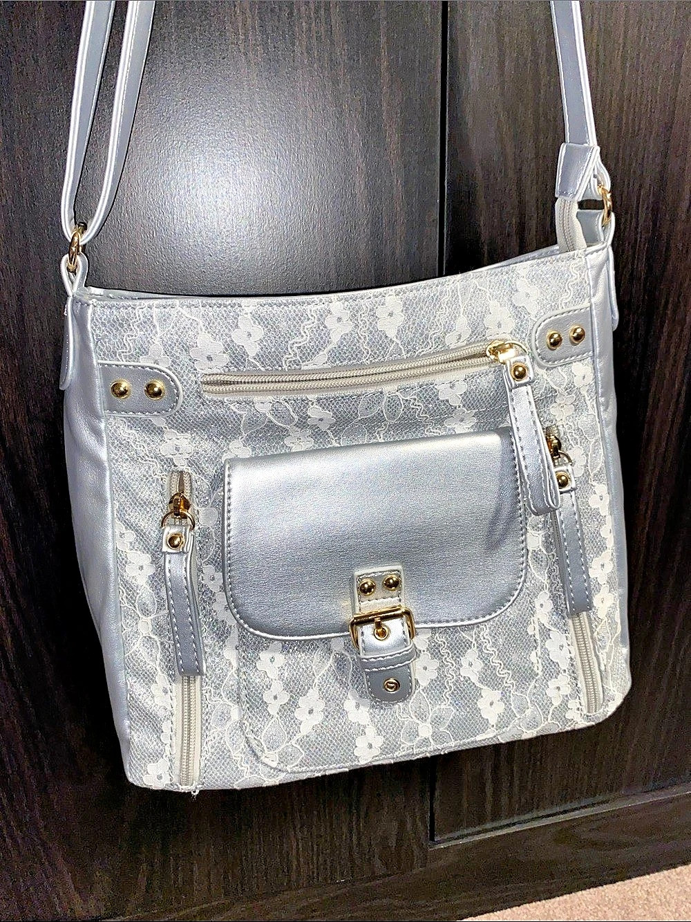 Angel Kiss Silver Crossbody Bag
